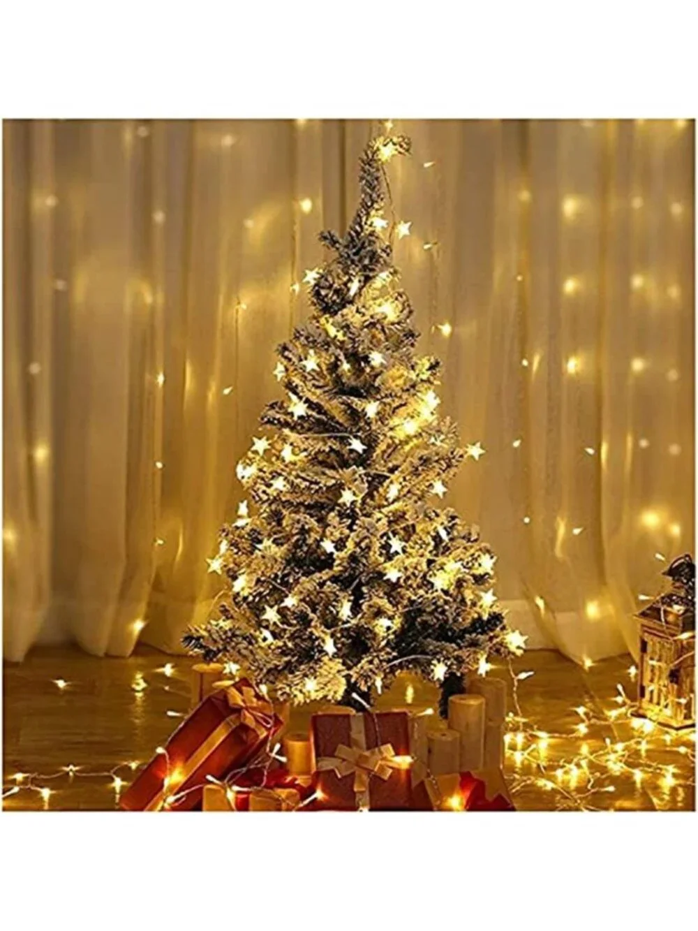 Star String Fairy Lights Warm White 10FT 20 LED Battery Powered Bedroom Decor